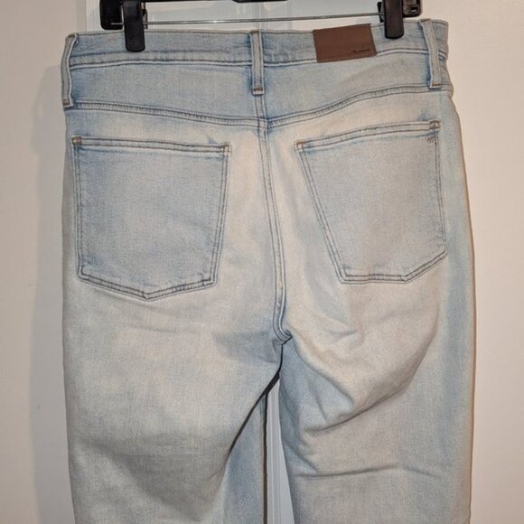 Madewell Tall Mid-Rise Classic Straight Jeans Wellingford Wash Knee-Rip Edition - Picture 7 of 7